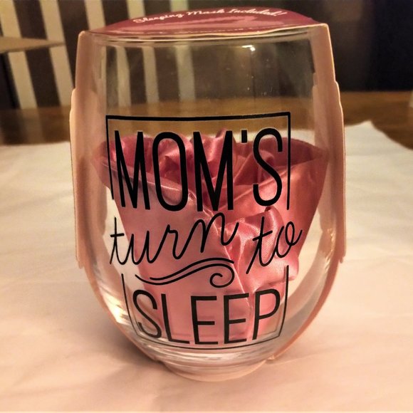 Wine Glass 16 0z. and Sleep Mask Set--New! - Picture 2 of 3